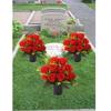 JUTTAUTO Artificial Potted Flowers, 12 Roses, Grave Decoration, Silk Flowers, 2-Piece Set view 3