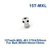 Inch Trapezoidal 15-Tooth MXL Timing Pulley, 3.175/4/5/6 mm Bore, 6/10 mm Width view 2