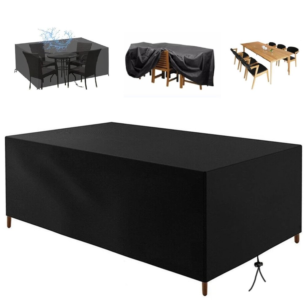 Waterproof Garden Furniture Cover 265 x 225 x 85 cm, 420D Oxford Fabric, Black