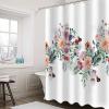 Waterproof Watercolor Floral Butterfly Shower Curtain, 200 x 180 cm view 2