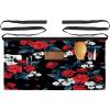 VAPOKF 3-Pack Waist Aprons with 3 Pockets, Short Half Aprons, Red Rose Magnolia Flowers, Multicolor view 2