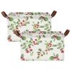 Rectangular Storage Basket with Lingonberry Motif, Foldable Organizer with Handles view 2