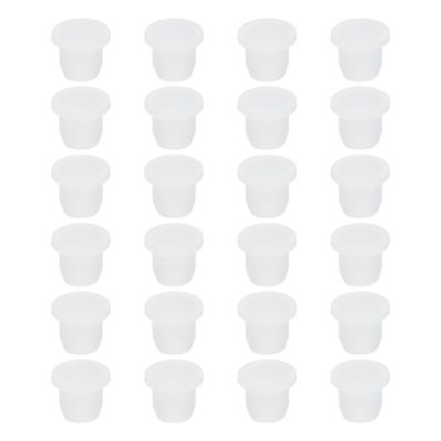QUARKZMAN Soft Flexible T-Shaped Silicone Rubber Stoppers for 10.5 mm Holes, White, 24-Pack
