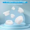 QUARKZMAN Soft Flexible T-Shaped Silicone Rubber Stoppers for 10.5 mm Holes, White, 24-Pack view 4