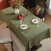 Homxi Rectangular Linen-Cotton Tablecloth, Green, 135 x 200 cm view 2