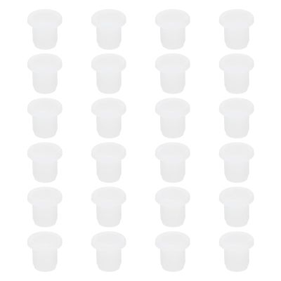QUARKZMAN Soft Flexible T-Shaped Silicone Rubber Stoppers for 7.3–7.4 mm Holes, White, 24-Pack