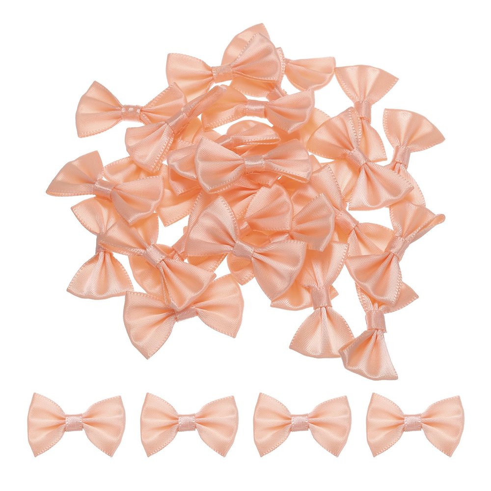 QUARKZMAN 80-Piece Light Pink Mini Satin Bows, 1.5 x 1 in