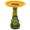 HANABASS Portable Resin Bird Bath with Frog and Sunflower Design view 1