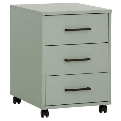 Lomadox Mobile File Cabinet with 3 Drawers, Pistachio Green