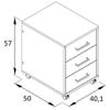 Lomadox Mobile File Cabinet with 3 Drawers, Pistachio Green view 4