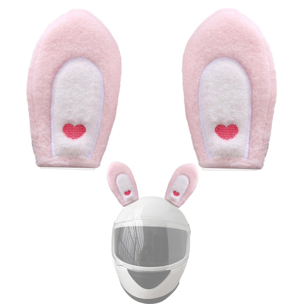 CHAASDEOM Bicycle Helmet Accessories, Cat/Bunny Ears, 2 pcs (Pink/White)