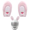 CHAASDEOM Bicycle Helmet Accessories, Cat/Bunny Ears, 2 pcs (Pink/White) view 1