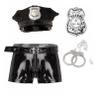 Men's Sexy Police Costume Set with Cap, Badge, Open Leather Boxers and Cuffs, Black, L view 1