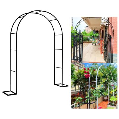 Hoiweqr Metal Garden Arch, Rose Trellis, Weather-Resistant Plant Support, Black, 1.2 x 2.2 x 0.4 m