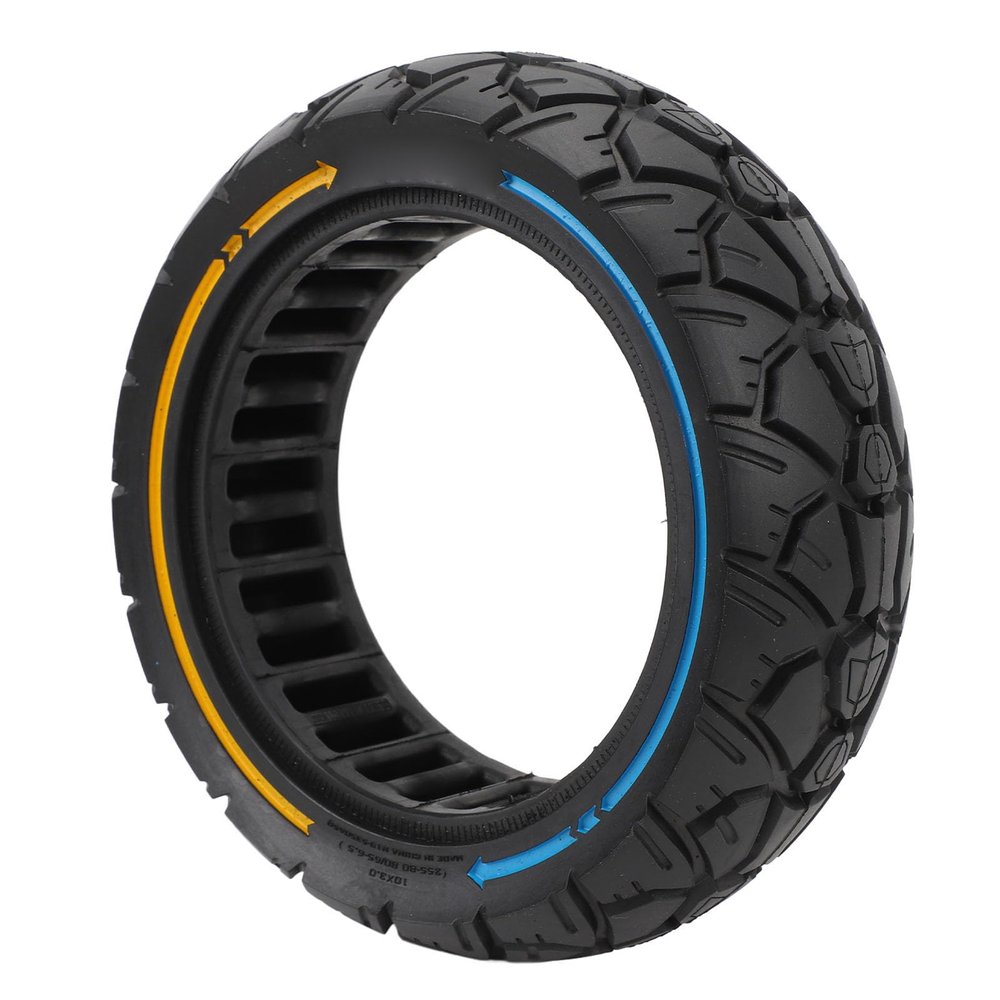 Drfeify 10x3-Inch Off-Road Solid Tires with Colored Lines for Electric Scooters