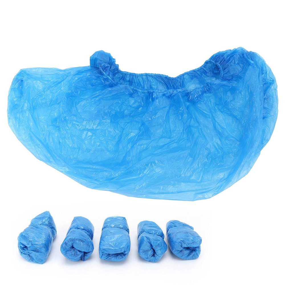 100-Pack Disposable Thickened Waterproof PE Shoe Covers