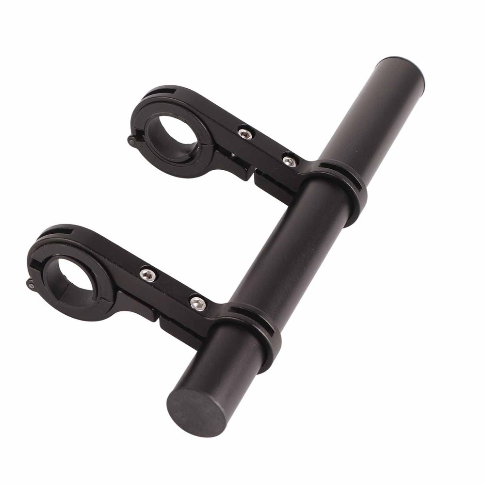20 cm Bicycle Handlebar Extension, Multifunctional Aluminum Alloy Mount, Stopwatch and Headlight Holder, Black
