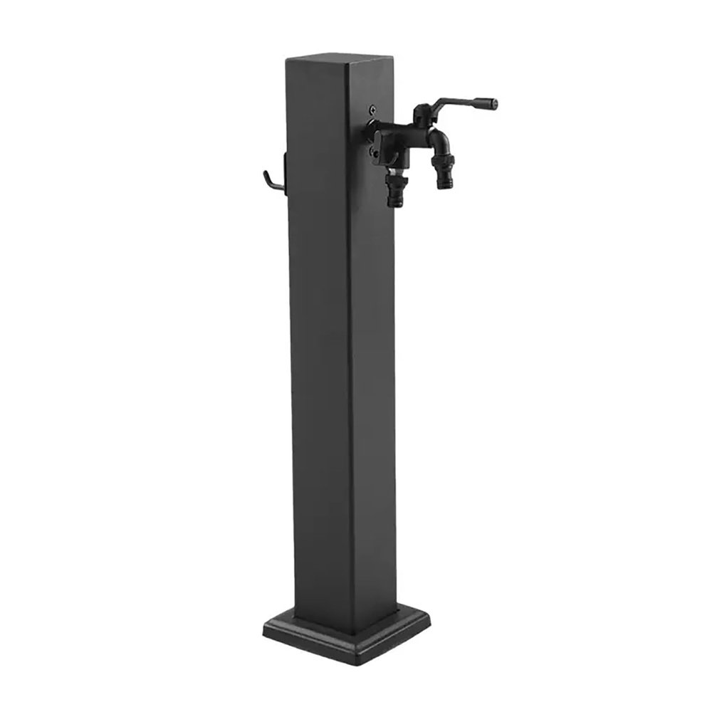 Freestanding Stainless Steel Garden Water Post with Hose Holder, Frost-Proof Faucet, 60 cm/23.6 in