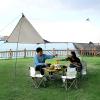 LDOZ Tarp, Portable Waterproof Outdoor Travel Shelter with Pole Protection, Gold, 4.5 × 6 m view 4