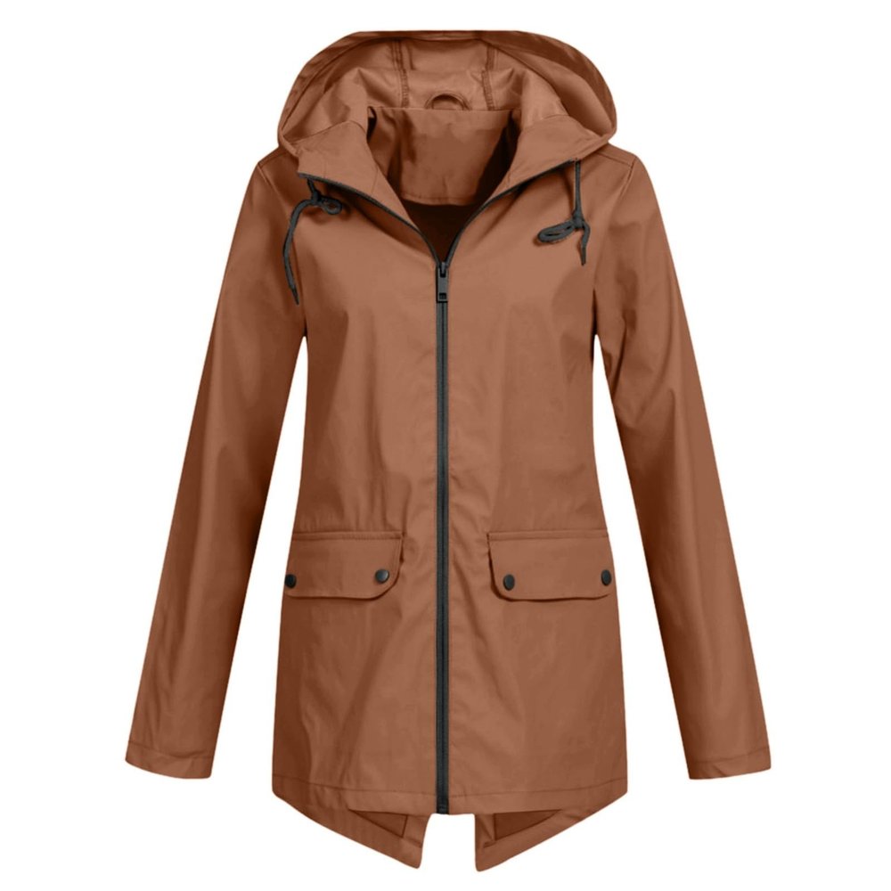 Duohropke Women's Waterproof Breathable Hooded Rain Jacket