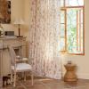 ENJOYBRIDAL Pink Floral Boho Curtains, Semi-Sheer, Tassel Trim, 84 in Long, 2 Panels view 1