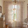 ENJOYBRIDAL Pink Floral Boho Curtains, Semi-Sheer, Tassel Trim, 84 in Long, 2 Panels view 2