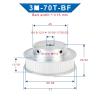 3-Mode 70T Timing Pulley, B-Shaped Bore, 8/10/12/14/15/16/17/20/25 mm, Aluminum Pulley with 3-Mode Timing Belt, 10 mm Width (14 x 5 x 2.3 mm) view 2