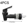 Dinntty 4-Pack Replacement Water Cooler Faucets, Black Plastic, 18 mm view 4