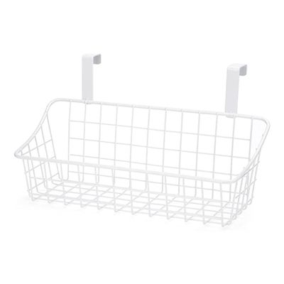 Cetfuro Over-the-Door Storage Basket with Hook Rack, White