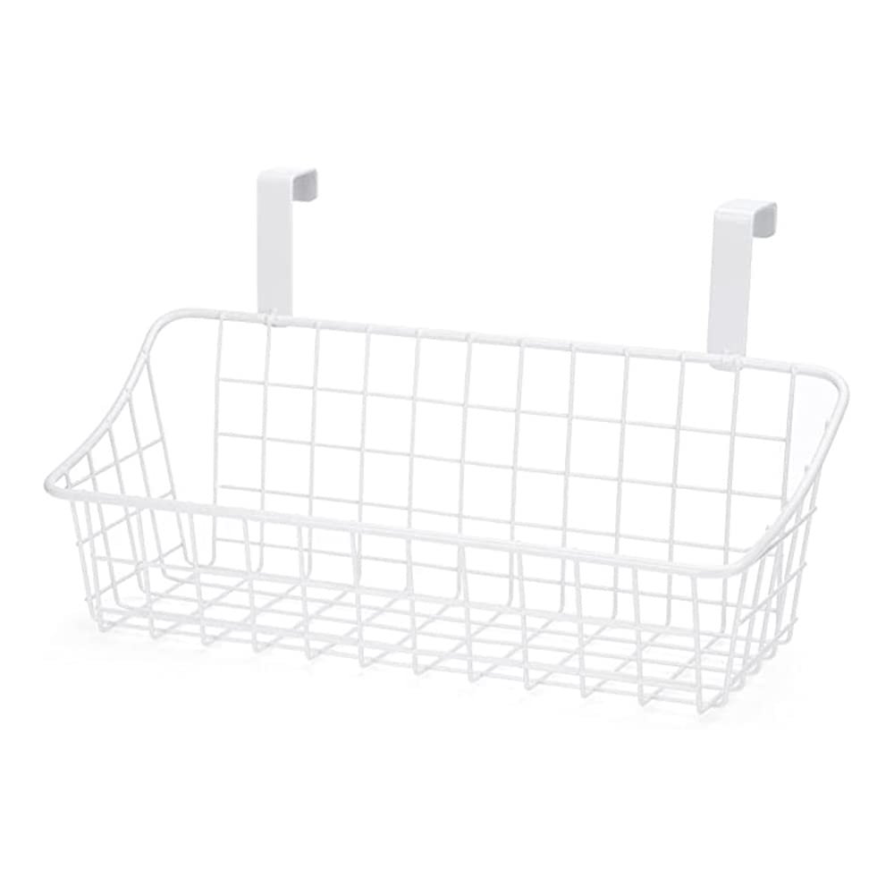 Cetfuro Over-the-Door Storage Basket with Hook Rack, White
