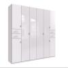 mbelando Danzig Hinged-Door Wardrobe, White + White Glass, 270 x 208 x 58 cm view 2