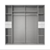 mbelando Danzig Hinged-Door Wardrobe, White + White Glass, 270 x 208 x 58 cm view 3