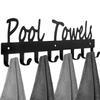 Cetfuro Pool Towel Hook Rack, 8-Hook Carbon Steel Wall Mount view 4