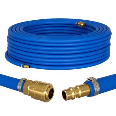 Lumonic 25 m Compressed-Air Hose with Quick Couplings, 13 mm, Fabric-Reinforced PVC