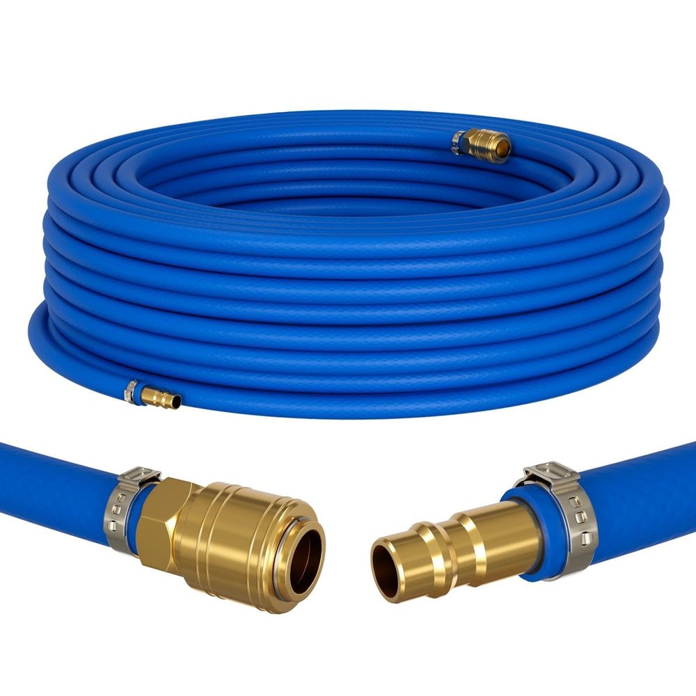 Lumonic 25 m Compressed-Air Hose with Quick Couplings, 13 mm, Fabric-Reinforced PVC