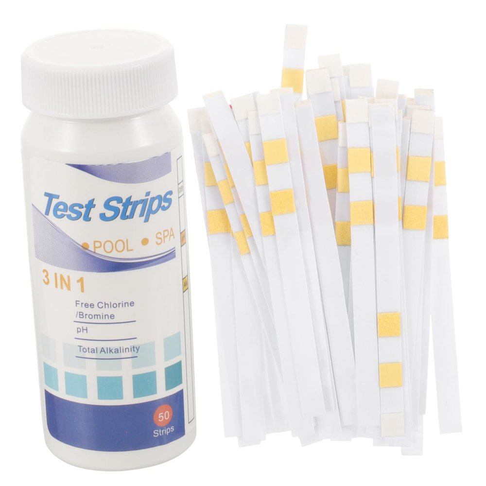 SOLUSTRE 150-Count 3-in-1 Water Test Strips, pH, Chlorine and Total Alkalinity Test Paper