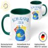 2026 First Day of School Gift Mug for Boys - Personalized Ceramic Mug with Name, Blue Backpack, Dark Green, 330 ml view 3