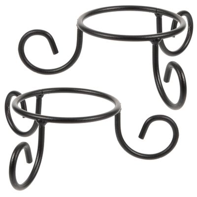Parliky 2-Pack Stainless Steel Ball Holders, Compact Black Ball Stand for Football and Volleyball Display and Storage