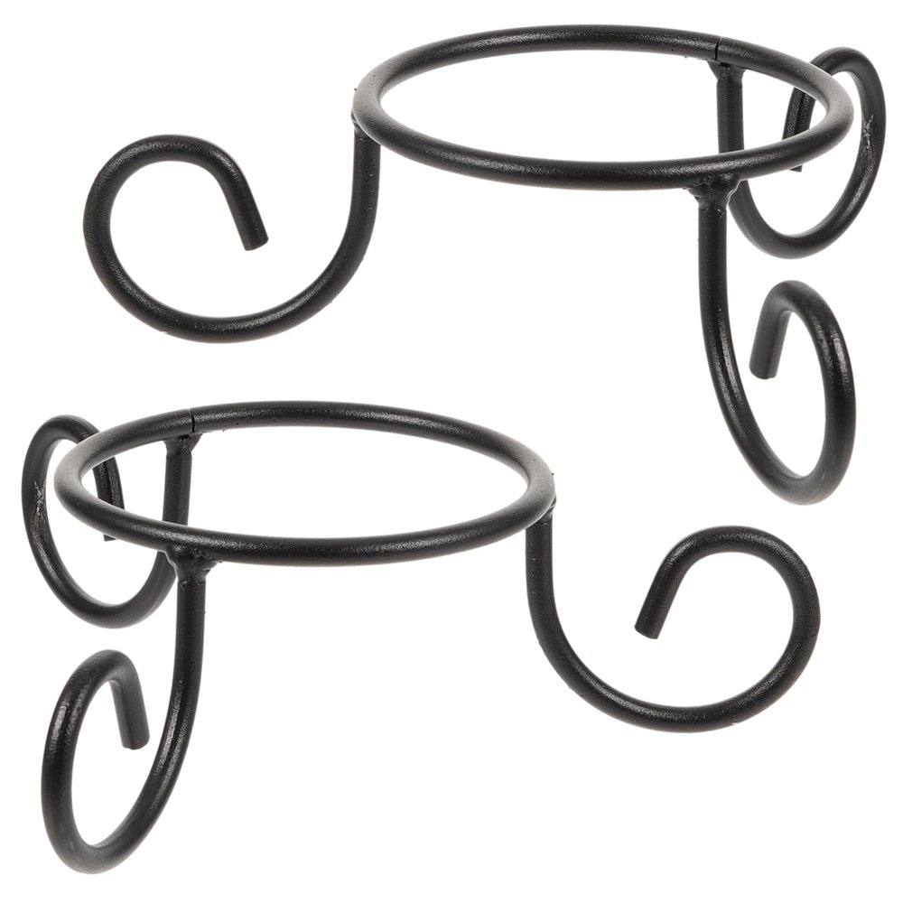 Parliky 2-Pack Stainless Steel Ball Holders, Compact Black Ball Stand for Football and Volleyball Display and Storage