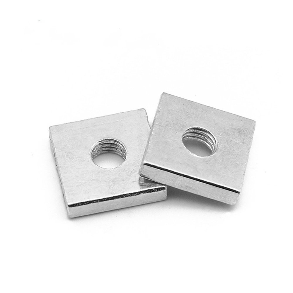 20/40-Piece Lot Square Nuts M3 M4 M5 M6, Galvanized Carbon Steel, Thin Square Block (40 pcs, M6 × 14 × 14 × 4 mm)