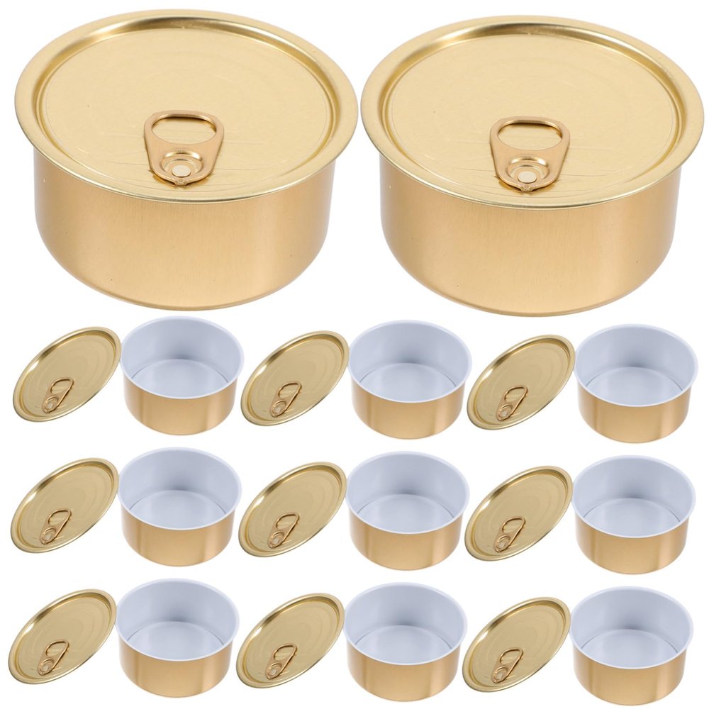 Anneome Empty Aluminum Tins, 180 ml, 10-Pack with Lids, Gold