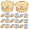 Anneome Empty Aluminum Tins, 180 ml, 10-Pack with Lids, Gold view 1