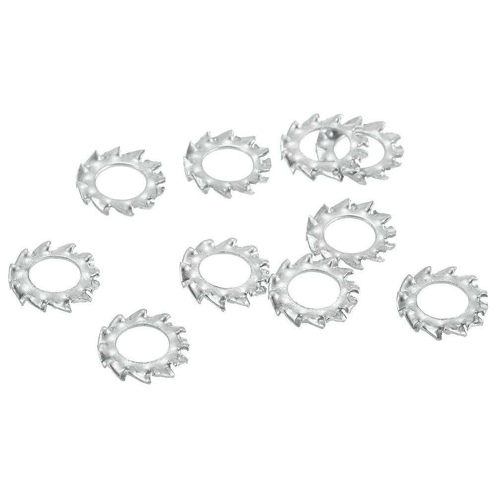 QUARKZMAN 30-Pack M4 External Toothed Lock Washers, Zinc-Plated Steel, Silver