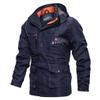 SRZYMJ Men's Long Winter Windbreaker Jacket, Blue, Zip-Up Vest with High Collar, XL view 1