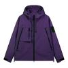SRZYMJ Men's Hoodless Jacket, Faux-Leather Hiking Jacket, Purple Reversible Fleece Jacket, Size M view 1