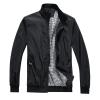 SRZYMJ Men's Black Genuine Leather Jacket, Size L view 1