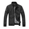 SRZYMJ Men's Black Genuine Leather Jacket, Size L view 2