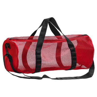 Extra-Large Cylindrical Mesh Dive Bag with Zipper
