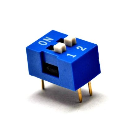 UYCUODLUY Blue Slide-Type DIP Switch, 2.54 mm, 2-Bit, 2-Position