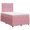 vidaXL Box Spring Bed with Mattress Pink 120x200 cm Velvet view 1